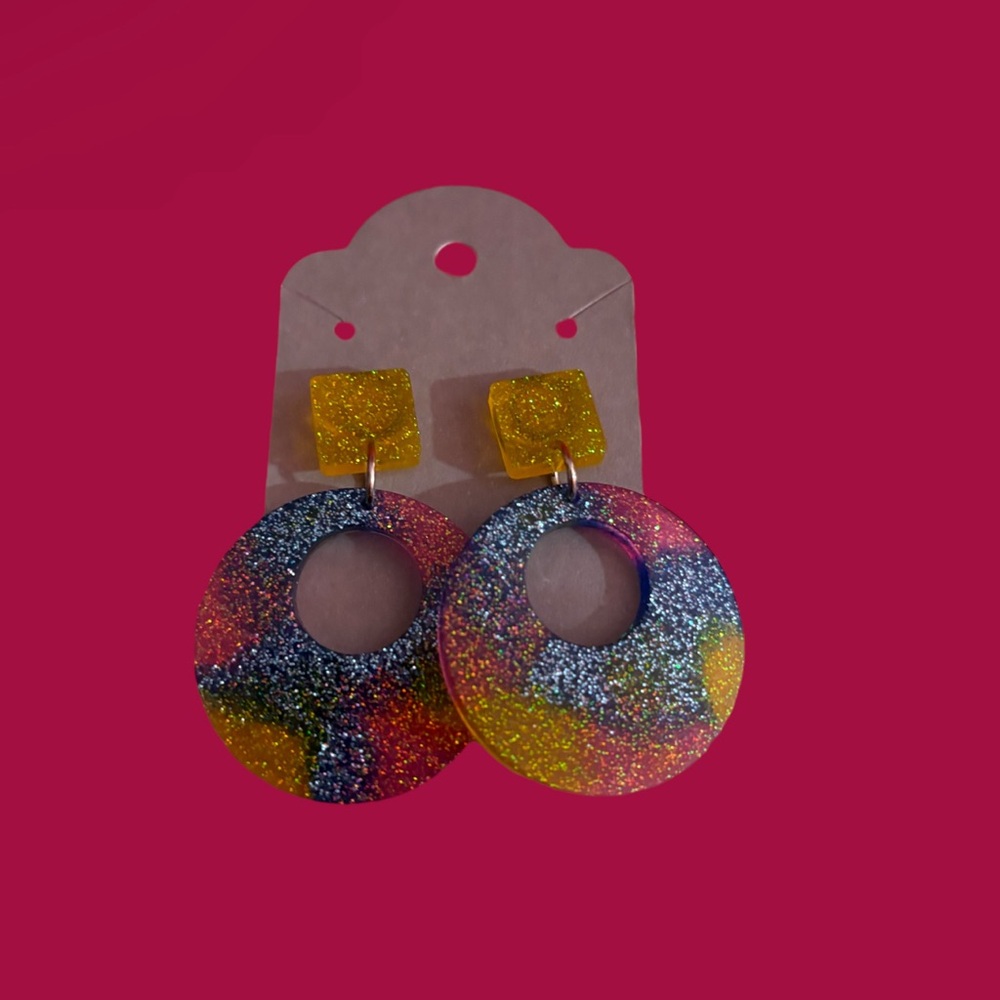 Colorful sparkly earrings